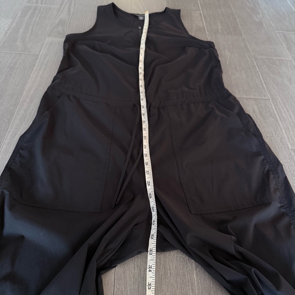 Athleta Flex Jumpsuit Black Size 12 588230 Cinch Wide Leg Outdoor Travel - Picture 8 of 16